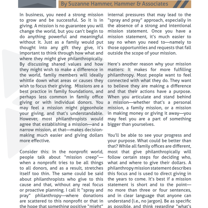 Why Your Philanthropy Mission Matters